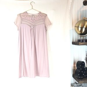 Shift dress with sweetheart neck rose gold med